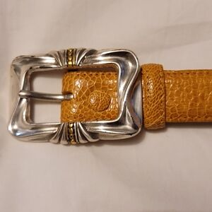 Lorenzo Tan Genuine Ostrich Leg Leather Belt Size M